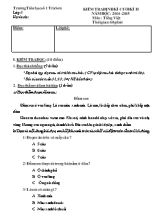 Đề kiểm tra định kỳ cuối học kỳ II môn Tiếng Việt Lớp 1 - Năm học 2014-2015 - Trường Tiểu học Số 1 Trà Sơn (Có đáp án)
